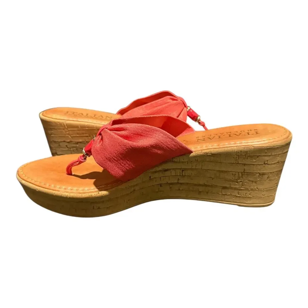 Italian Shoemakers Pink Bow Slide Sandals Women’s 9.5 Casual Summer Flip Flops - Picture 8 of 10